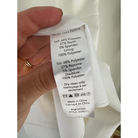 Kobi Halperin Classic Sheath Mini Dress in White, Sz 4 - Picture 5 of 13